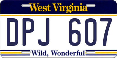 WV license plate DPJ607