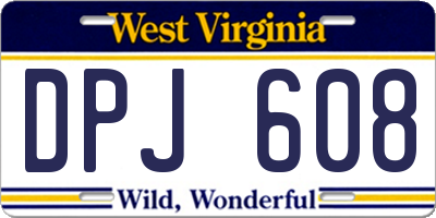 WV license plate DPJ608