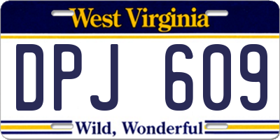 WV license plate DPJ609
