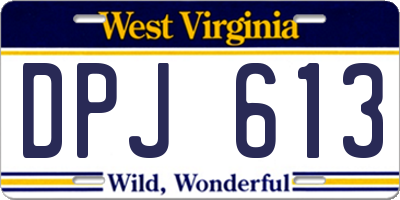 WV license plate DPJ613