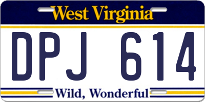 WV license plate DPJ614