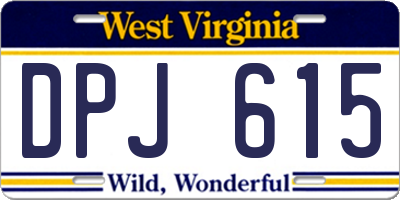 WV license plate DPJ615