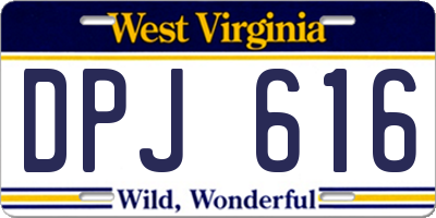 WV license plate DPJ616