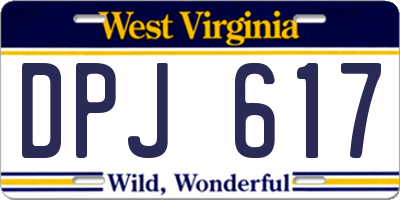 WV license plate DPJ617