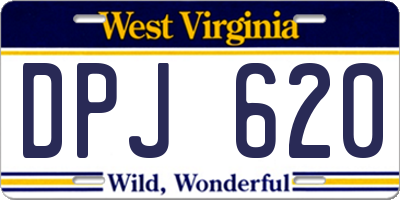 WV license plate DPJ620