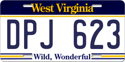 WV license plate DPJ623
