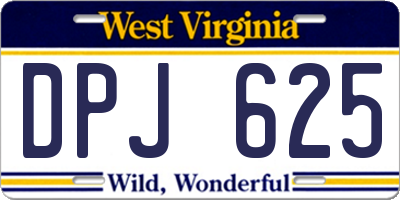 WV license plate DPJ625