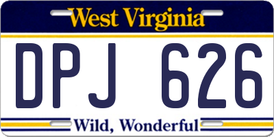 WV license plate DPJ626