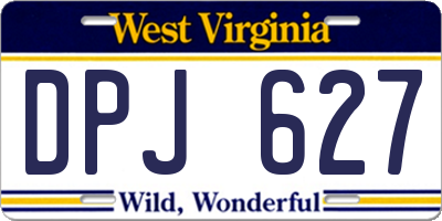 WV license plate DPJ627