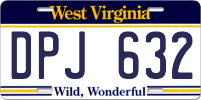 WV license plate DPJ632