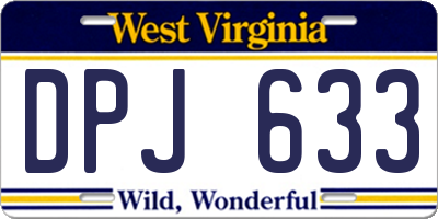 WV license plate DPJ633