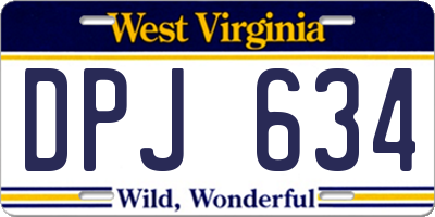 WV license plate DPJ634