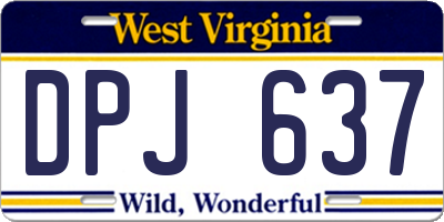 WV license plate DPJ637