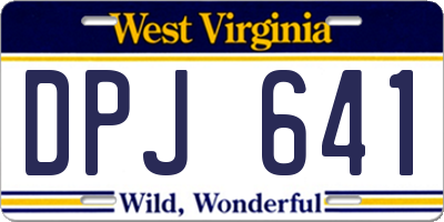 WV license plate DPJ641
