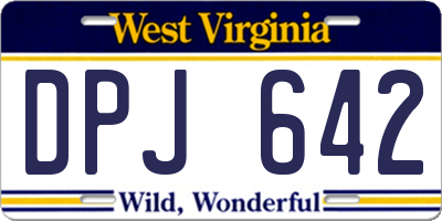 WV license plate DPJ642