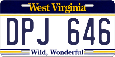 WV license plate DPJ646