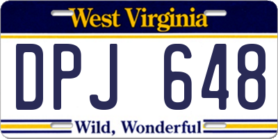 WV license plate DPJ648