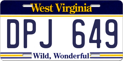 WV license plate DPJ649