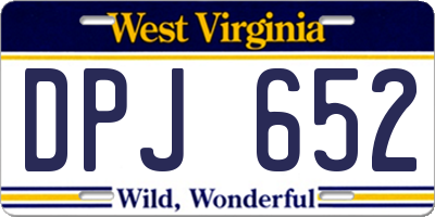 WV license plate DPJ652