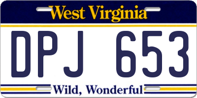 WV license plate DPJ653