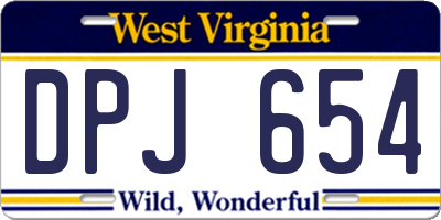 WV license plate DPJ654