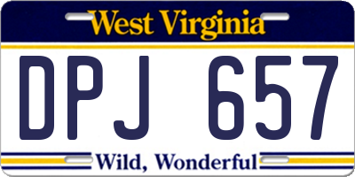 WV license plate DPJ657