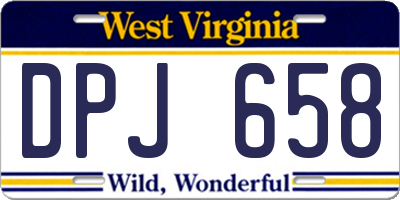 WV license plate DPJ658