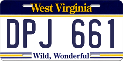 WV license plate DPJ661