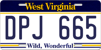 WV license plate DPJ665