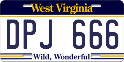 WV license plate DPJ666