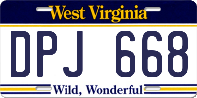 WV license plate DPJ668