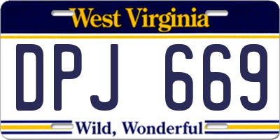 WV license plate DPJ669