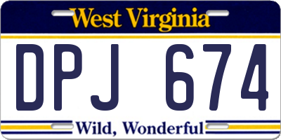 WV license plate DPJ674