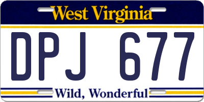 WV license plate DPJ677