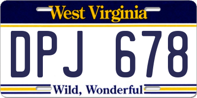WV license plate DPJ678