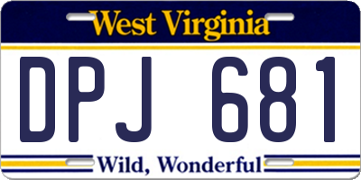 WV license plate DPJ681