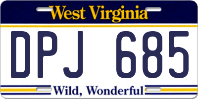 WV license plate DPJ685