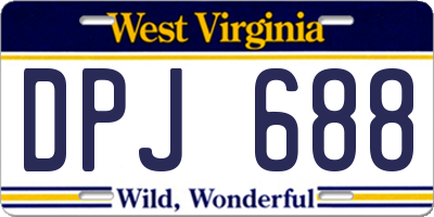 WV license plate DPJ688