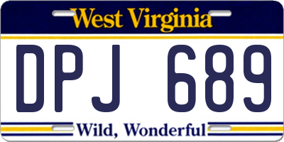 WV license plate DPJ689