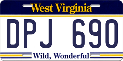 WV license plate DPJ690