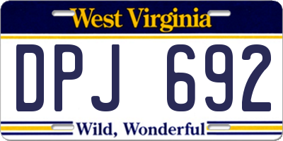 WV license plate DPJ692