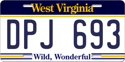 WV license plate DPJ693