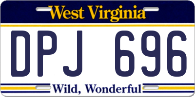 WV license plate DPJ696