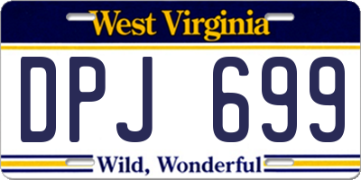 WV license plate DPJ699