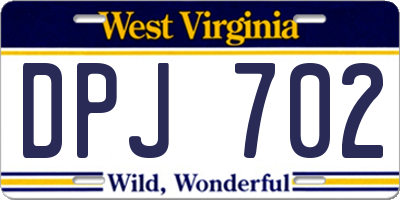 WV license plate DPJ702