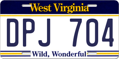 WV license plate DPJ704
