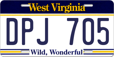 WV license plate DPJ705