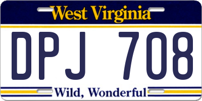WV license plate DPJ708