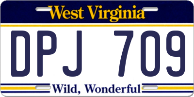 WV license plate DPJ709