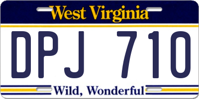WV license plate DPJ710